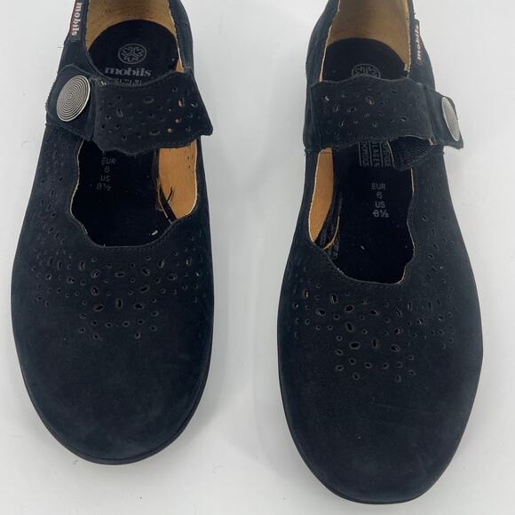 Mobil's Mephisto Mary Jane Orthopedic Nubuck Womens Shoes Sz 8.5 Black France - Picture 2 of 11